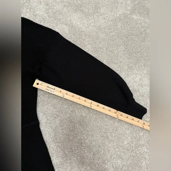 Ganni - Black Knit Dress with Balloon Sleeve - size Medium - LIKE NEW - Picture 10 of 16